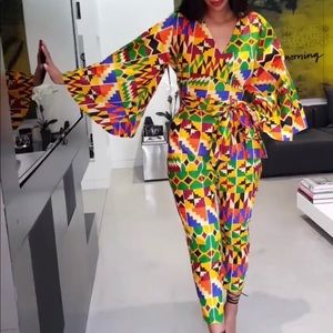 Kente Jumpsuit handmade by Grass Roots.